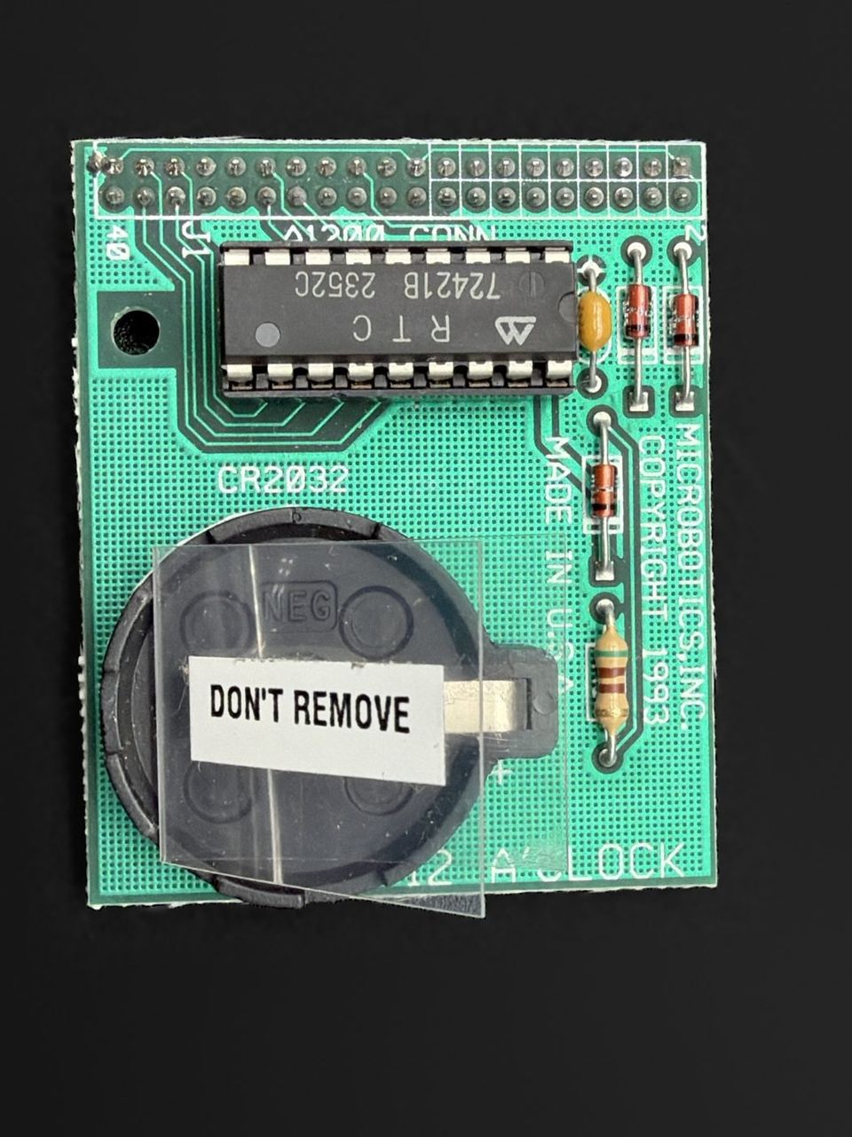 MicroBotics 12 A’Clock Battery-Backed Real-Time Clock for Amiga 1200 Clock Port, photo 1 of 2